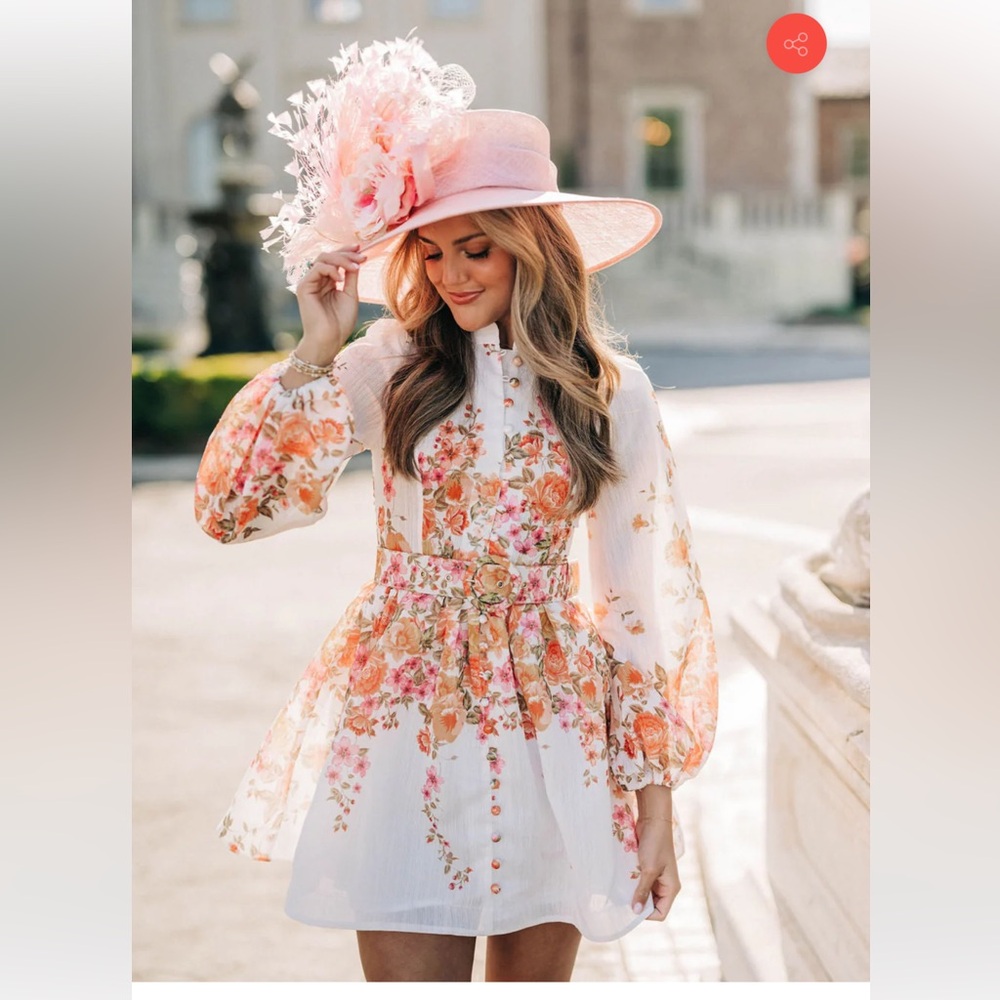 🥂SOLD🥂Linen Floral Belted Dress